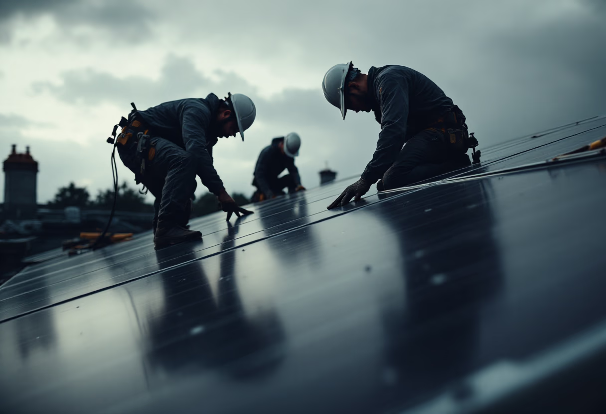 image of solar panels installation